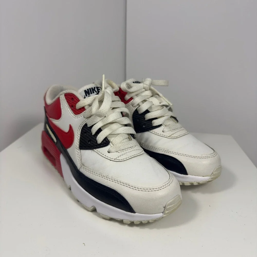 Nike Air Max 90 Leather PS Kids Size 4Y White Dusted Clay Sneakers 833414-107